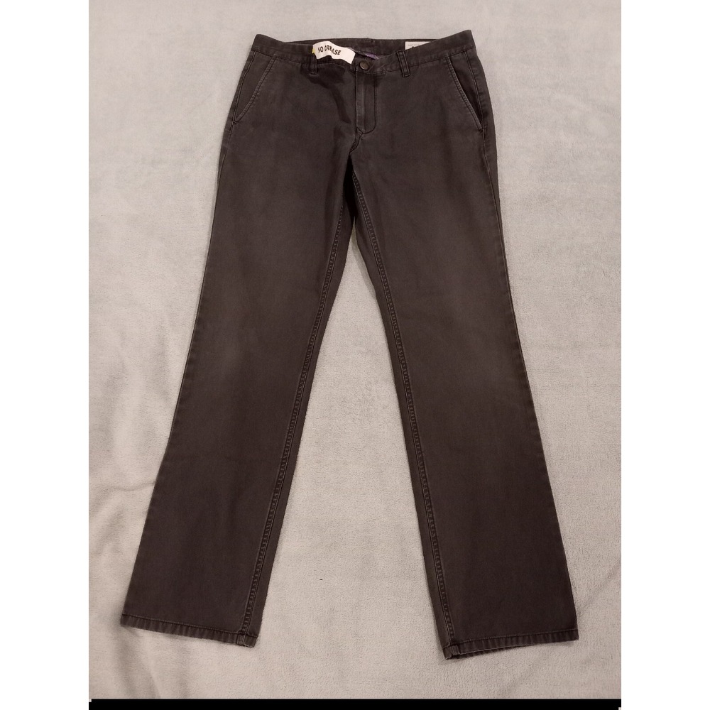 Mens Bonobos Slacks Washed Chinos Long Pants Slim Straight Gray 33x32